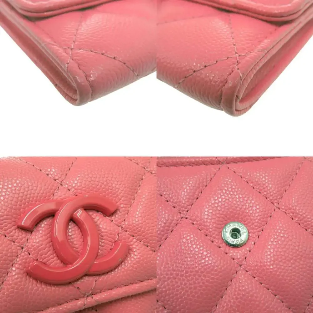 CHANEL Pink Leather Wallet